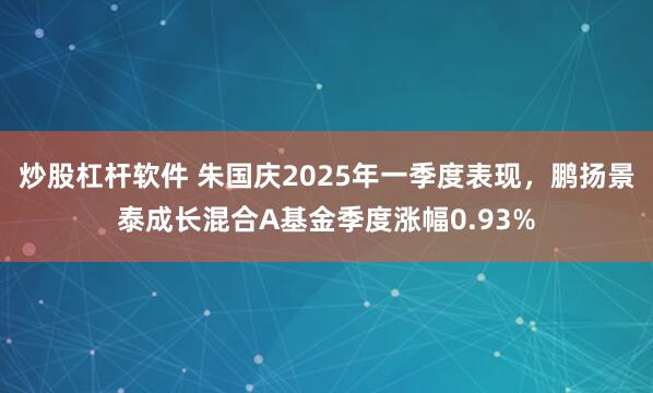 炒股杠杆软件 朱国庆2025年一季度表现，鹏扬景泰成长混合A基金季度涨幅0.93%