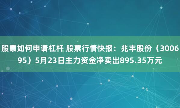 股票如何申请杠杆 股票行情快报：兆丰股份（300695）5月23日主力资金净卖出895.35万元