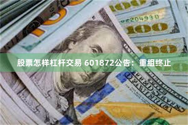 股票怎样杠杆交易 601872公告：重组终止